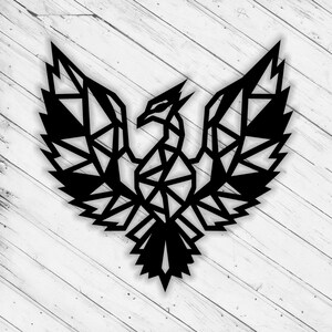 Oiseau phénix découpé au Laser Dxf Glowforge Svg xTool D1 Wall Art déco motif routeur CNC découpe métal décoratif Plazma Cut Télécharger le fichier numérique