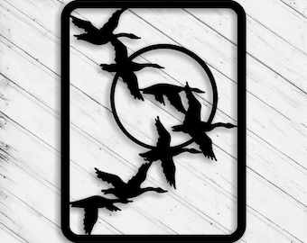 Goose Decor Laser Cut Dxf Glowforge Svg Wall Art Decor Cricut Pattern CNC Router Cutting Paper Craft Decorative Metal Panel Digital Files
