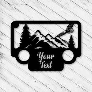 Decoración artística con escena de SUV todoterreno, corte láser, archivo DXF Glowforge SVG, fresadora CNC, arte de pared, patrón Cricut, panel de metal cortado, archivo vectorial digital