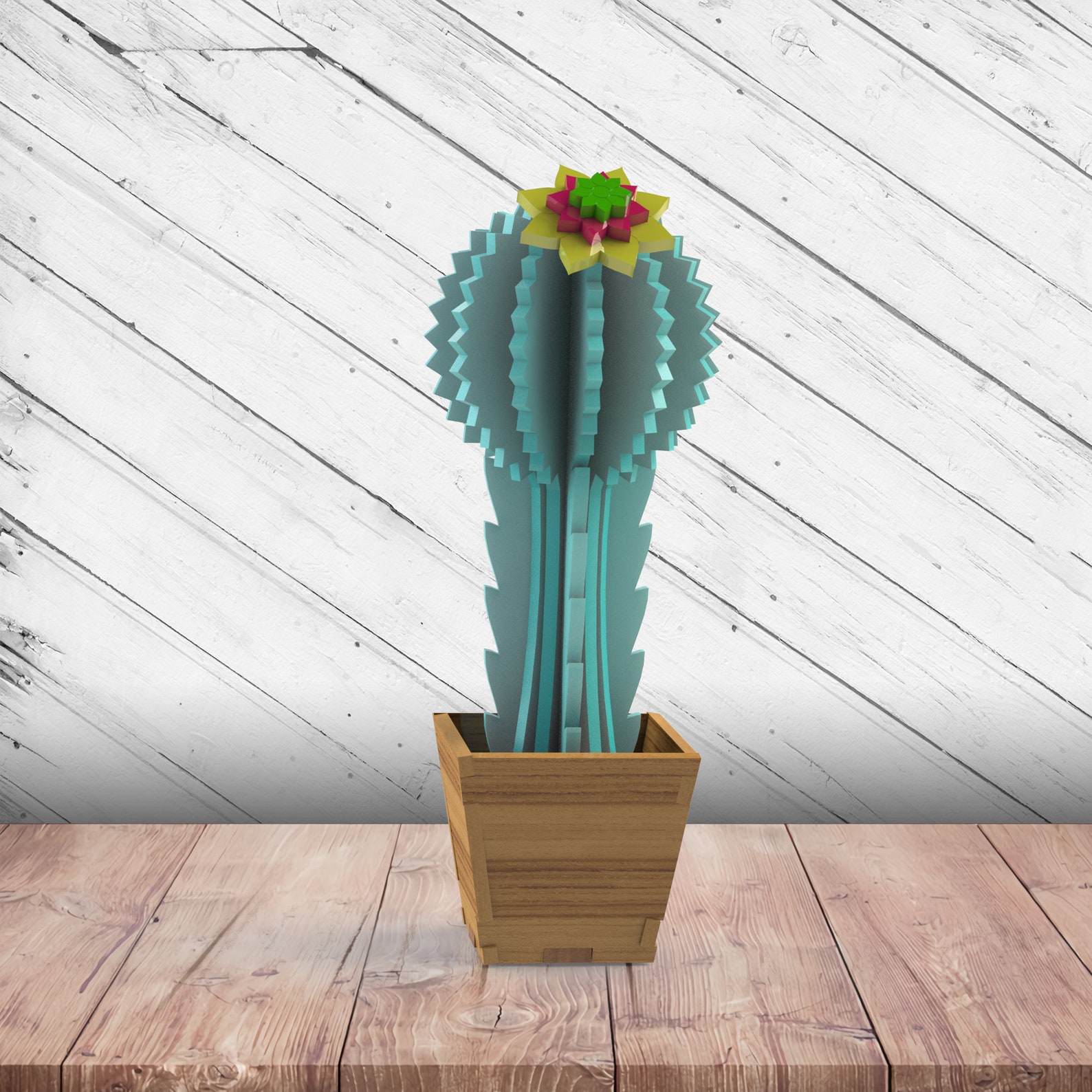 Decorative Cactus Laser Cut Dxf Glowforge Svg Xtool D1 File CNC Router ...