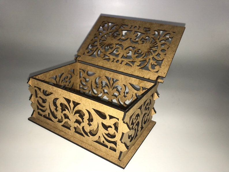 Wooden Jewelry Box Laser Cut Dxf Glowforge Svg Pattern CNC Router Plan ...