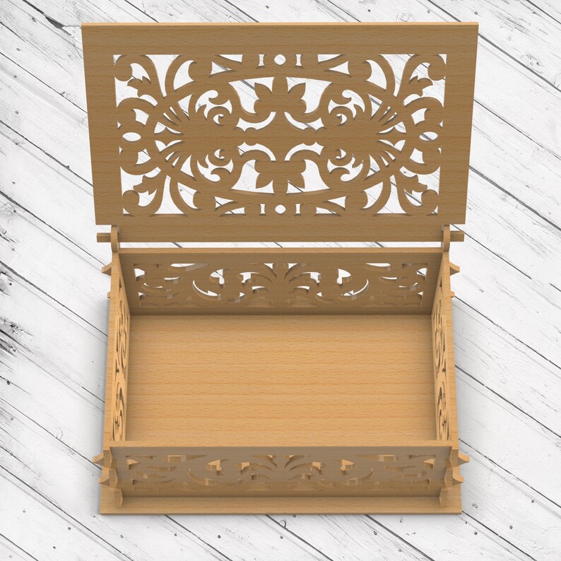 Wooden Jewelry Box Laser Cut Dxf Glowforge Svg Pattern CNC Router Plan ...