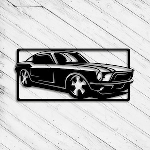 Auto Wand Kunst Dekor Laser Schnitt Dxf Glowforge SVG xTool D1 CNC Fräser Schneiden Vinyl Schnitt Aufkleber Metall Schnitt Silhouette Vorlage Digitale Dateien