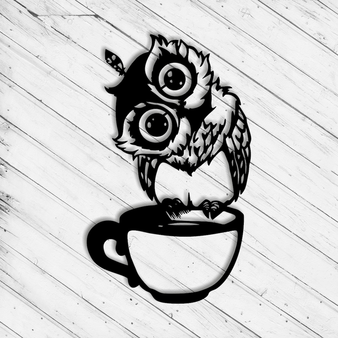Owl Kitchen Wall Art Laser Cut Dxf Svg Decor Cricut Pattern