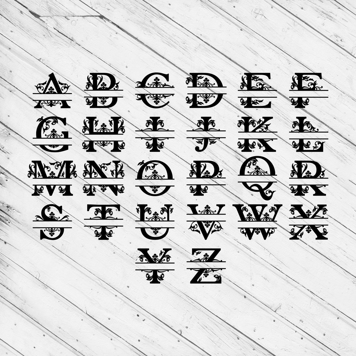 Alphabet Split Monogram Bundle Laser Cut Dxf Glowforge Svg - Etsy