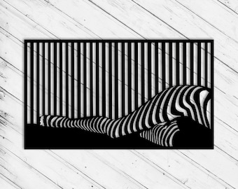 Female Wall Art Decor Laser Cut Dxf Glowforge Svg xTool D1 CNC Router Cutting Vinyl Cut Sticker Metal Cut Silhouette Template Digital Files