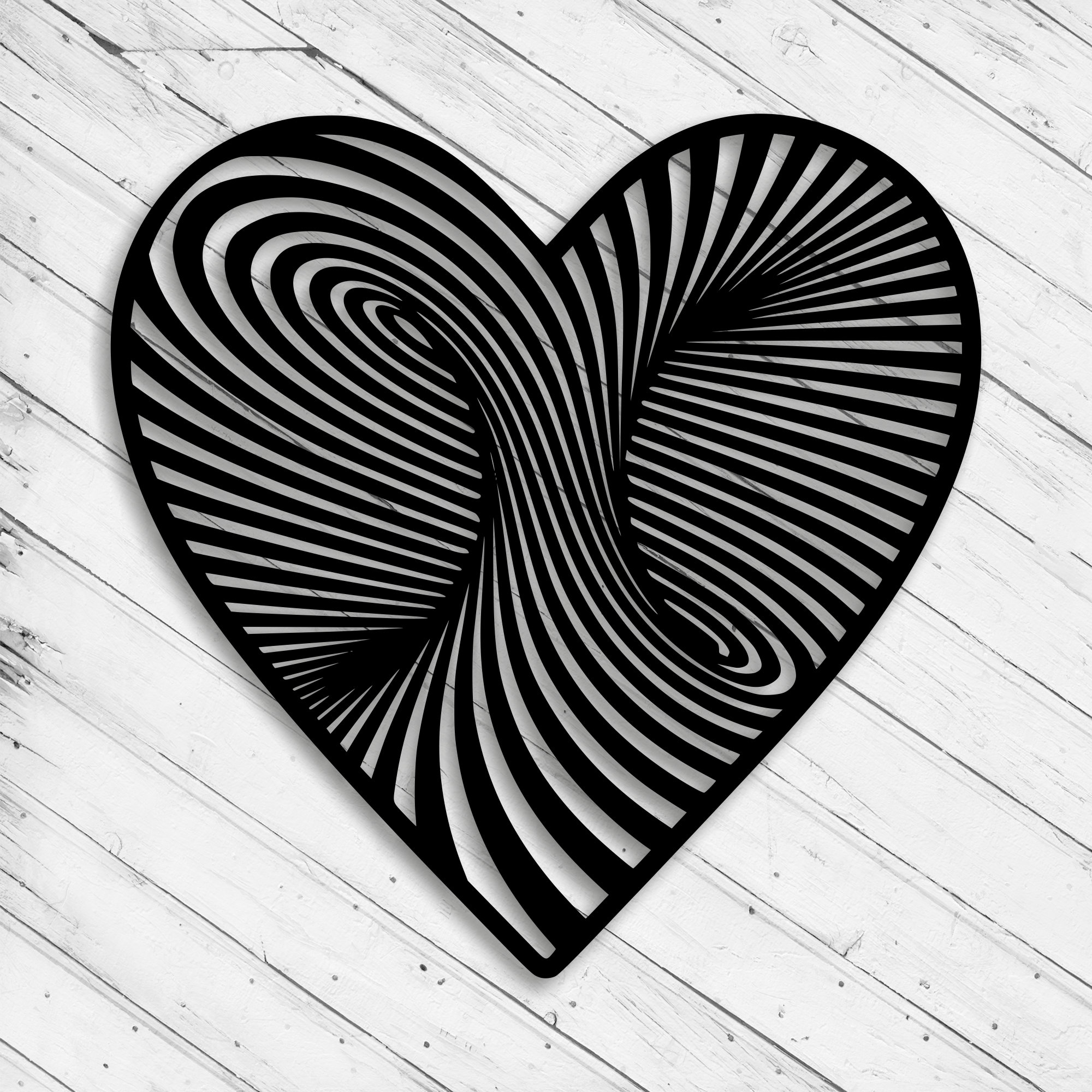 Twirl Heart Wall Art Decor Laser Cut Dxf Glowforge Svg Xtool CNC