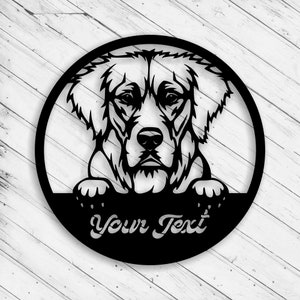 Golden Retriever Hund Laser Cut Dxf Glowforge svg xTool D1 CNC-Fräser Schneiden Cut Metal Cut Wand Kunst Dekor Silhouette Vorlage Digitale Datei
