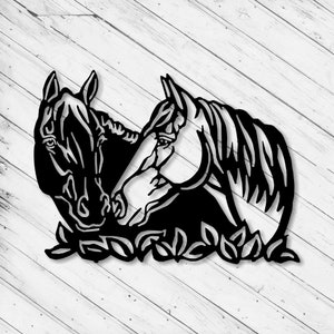 Pferde Laser geschnitten Dxf Glowforge SVG Datei Wall Art Decor Cricut Muster CNC Fräser Schneiden Vinyl geschnitten Aufkleber Dekorative Metal Cut digitale Datei