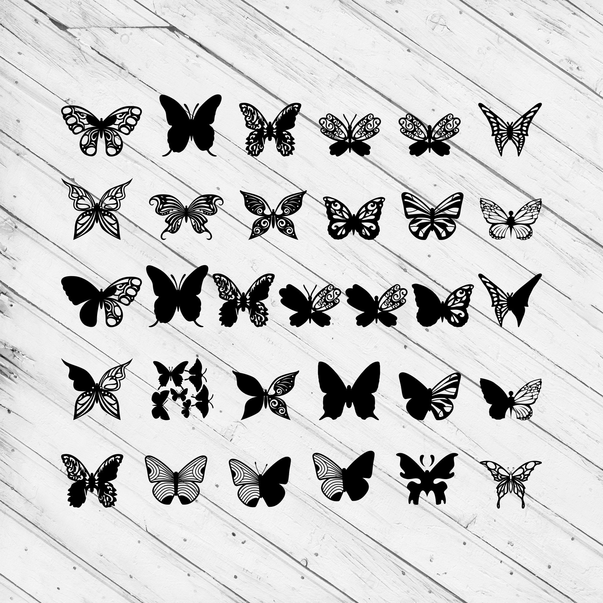 Butterfly Bundle Laser Cut Dxf Glowforge Svg File Cricut Silhouette ...