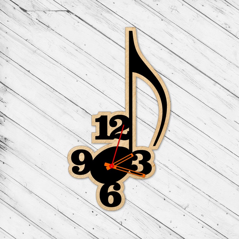 Wall Clock Music Note Laser Cut Dxf Svg Xtool D1 CNC Etsy