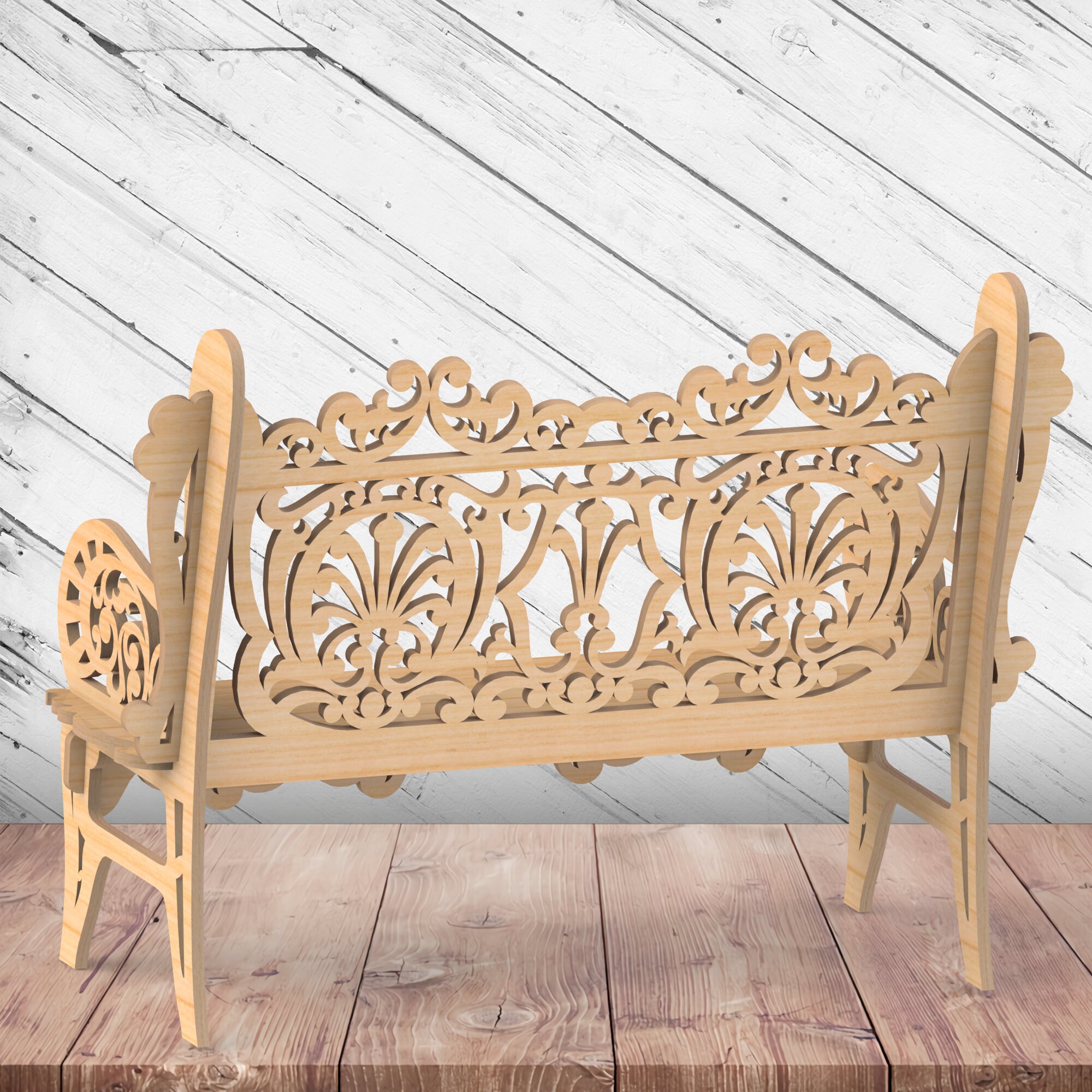 Cnc Router Bench Plans Decorative Bench CNC Router Cutting Plan Svg Dxf Template Instant ...