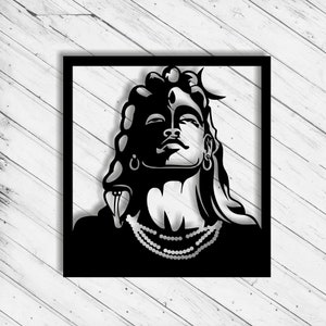 Adiyogi Laser Cut Dxf Glowforge Plotterdatei Wand Kunst Dekor CNC Fräser Schneiden Vinyl Schnitt Metallplatte Plazma Schnitt Sofortiger Download Digitale Dateien