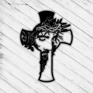Jesus Laser Cut Dxf Glowforge Svg xTool D1 File Wall Art Decor Pattern CNC Router Cutting Decorative Metal Plazma Cut Download Digital File