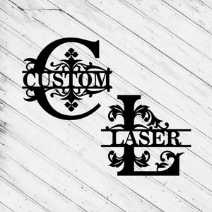 Alphabet fractionné monogramme Bundle découpé au Laser Dxf Glowforge Svg fichier Cricut Silhouette modèle modèle routeur CNC coupe vinyle découpé fichier numérique