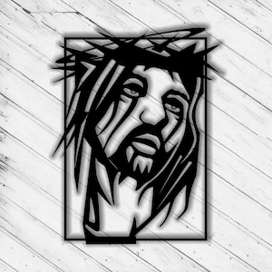 Jesus Laser Cut Dxf Glowforge Svg xTool D1 File Wall Art Decor Pattern CNC Router Cutting Decorative Metal Plazma Cut Download Digital File