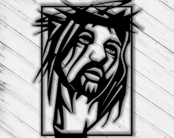 Jesus Laser Cut Dxf Glowforge Svg xTool D1 File Wall Art Decor Pattern CNC Router Cutting Decorative Metal Plazma Cut Download Digital File