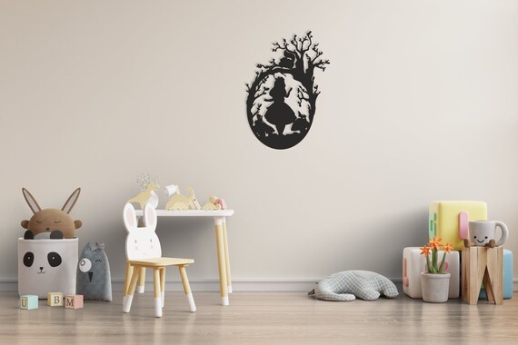 Alice in Wonderland Wall Art Laser Cut Engraving Dxf