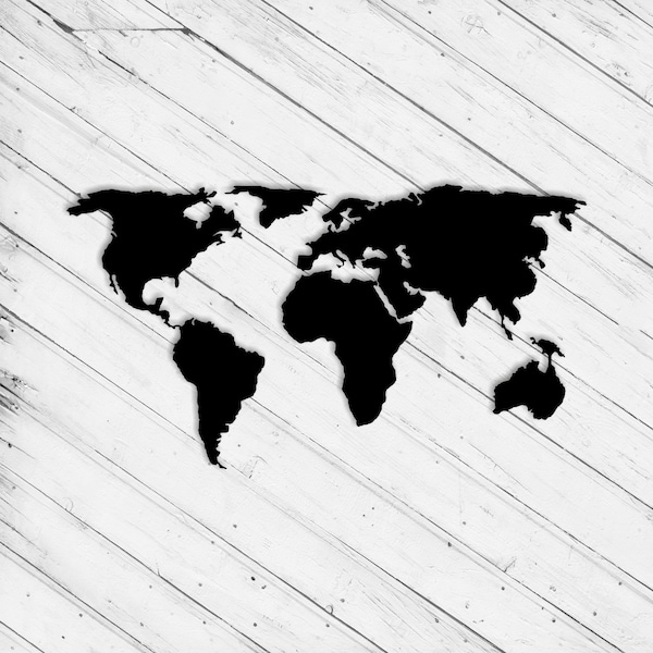 World Map Wall Art Etsy