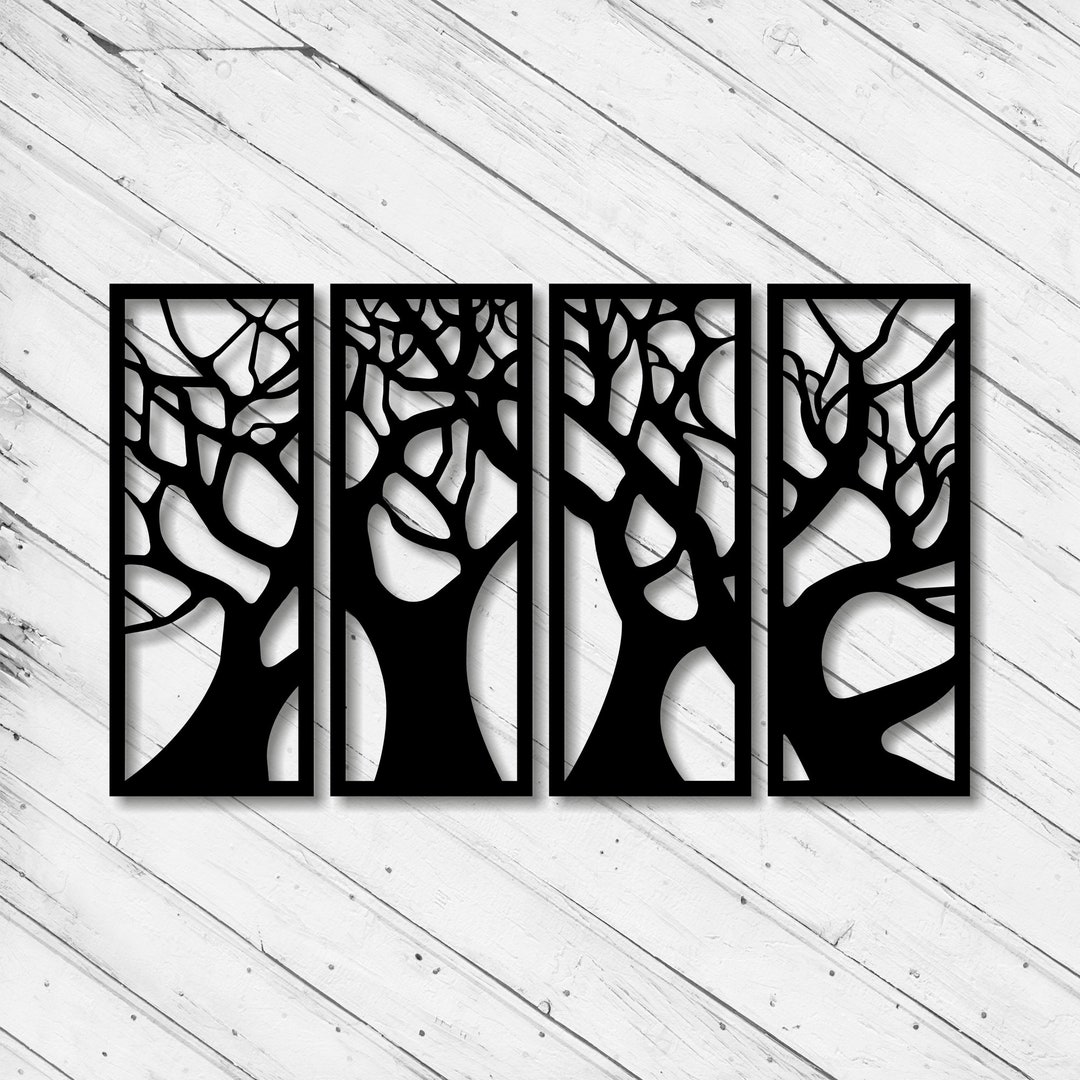 Tree Panel Laser Cut Dxf Glowforge Svg CNC Cutting Router Wall Art ...