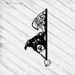 Hund Wand Kunst Dekor Dxf Glowforge SVG xTools Dateien Wand Kunst Dekor Muster CNC Fräser Schneiden Dekorative Metallschnitt Download Digitale Dateien