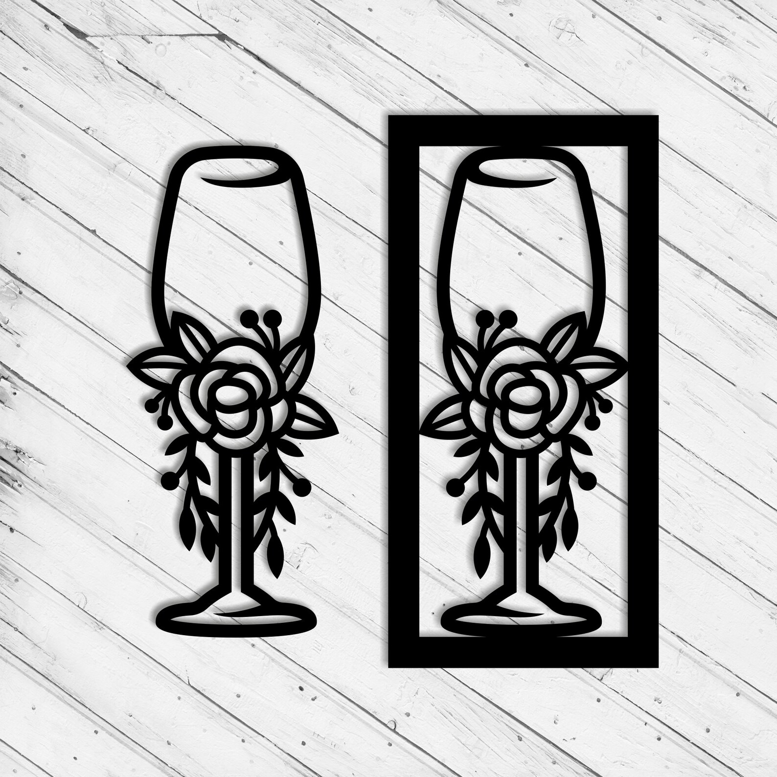 Wine Glass Laser Cut Dxf Glowforge Svg Decor Cricut Pattern - Etsy