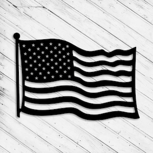 Amerikaanse vlag lasergesneden DXF Glowforge SVG-bestand muur kunst Cricut patroon CNC-router vinyl gesneden papier ambachtelijke decoratieve metalen Plazma gesneden digitale bestanden