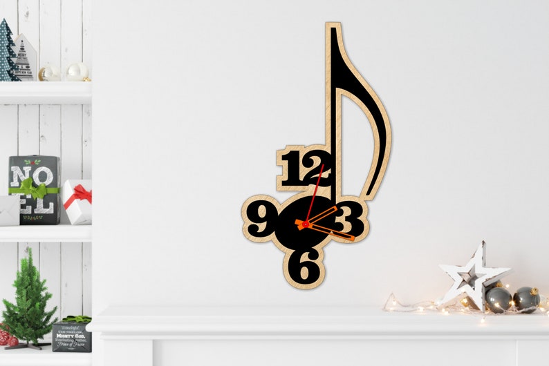 Wall Clock Music Note Laser Cut Dxf Svg Xtool D1 CNC Etsy