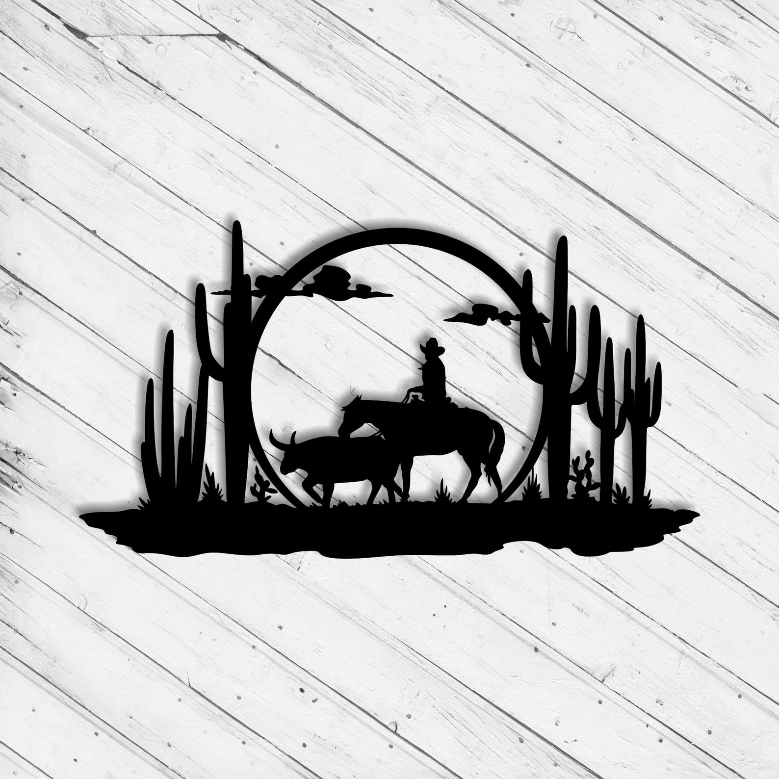 Cowboy Wall Art Decor Pattern Laser Cut Dxf Svg Etsy