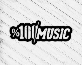 100 Music Wall Art Decor Laser Cut Dxf Glowforge  xTool D1 CNC Router Cutting Vinyl Cut Sticker Metal Cut Silhouette Template Digital File