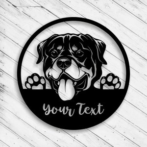 Rottweiler Hund Wand-Dekor Laser-Schnitt Dxf Glowforge SVG xTool CNC Fräser Schneiden Vinyl Schnitt Aufkleber Metall Schnitt Silhouette Vorlage Digitale Datei