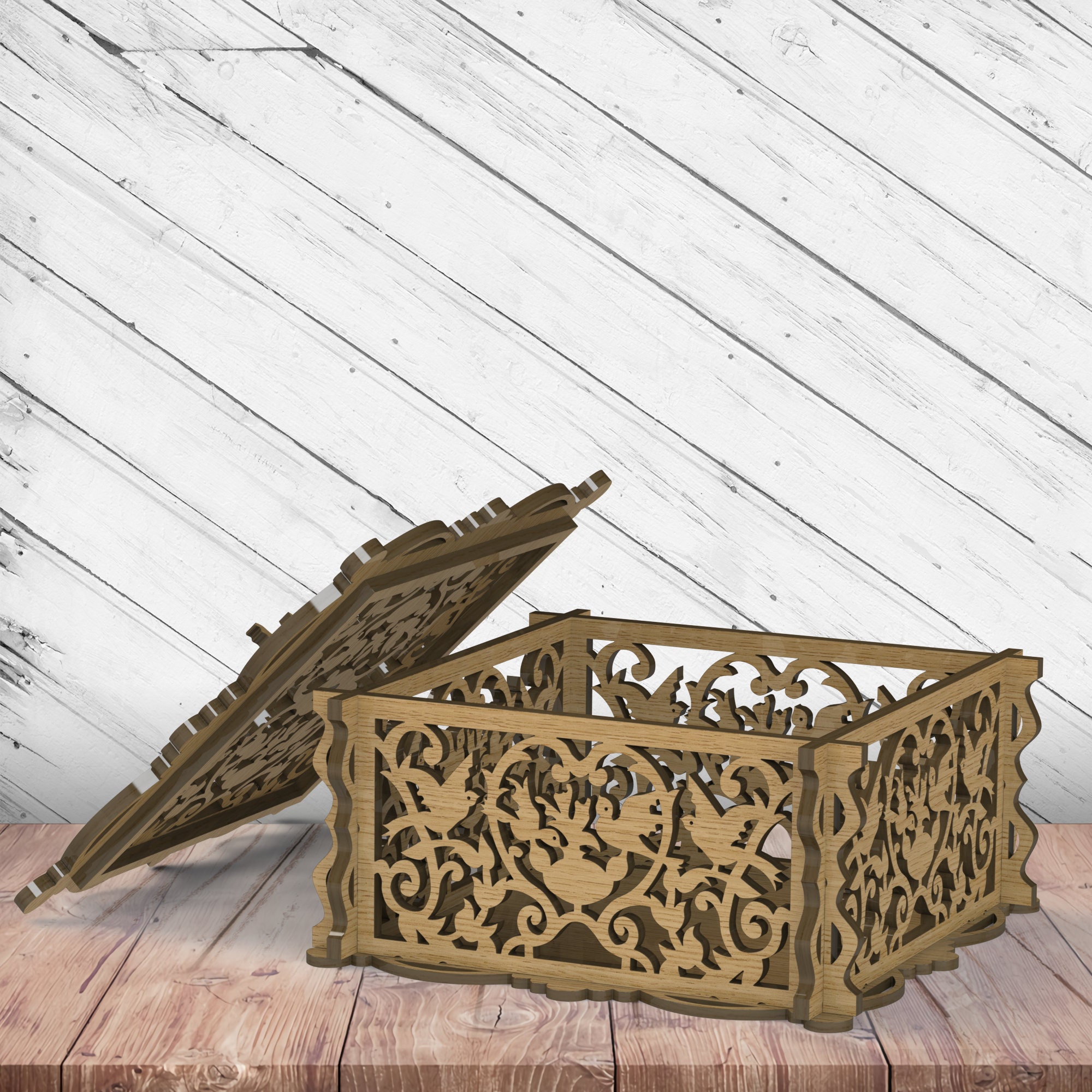 Decorative Box Laser Cut Dxf Glowforge Svg Xtool D1 File CNC Router ...