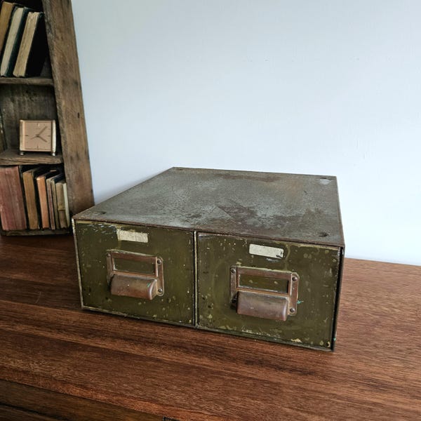Vintage Industrial Metal Filing Cabinet Drawers, Workshop Drawers