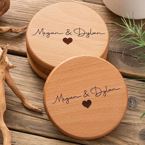 Custom Engraved Wood Coasters | Personalized Gifts Coaster Set New Home Gift | Housewarming Gifts | Wedding Gifts | Bridal Shower Gifts