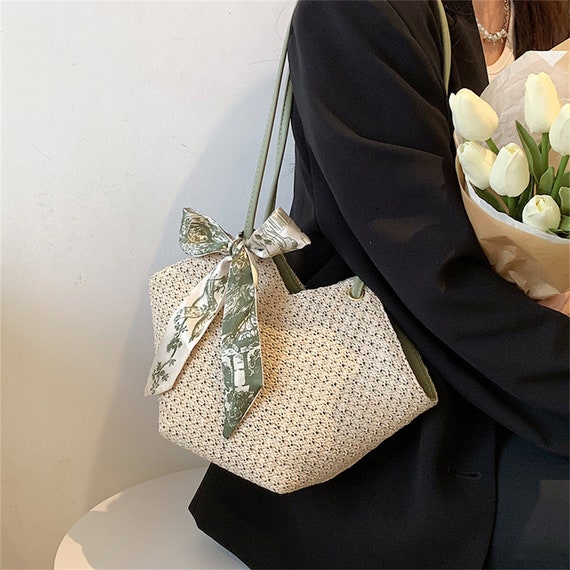 Raffia Straw Tote Bag Big French Market Bag Rattan Bags for Etsy