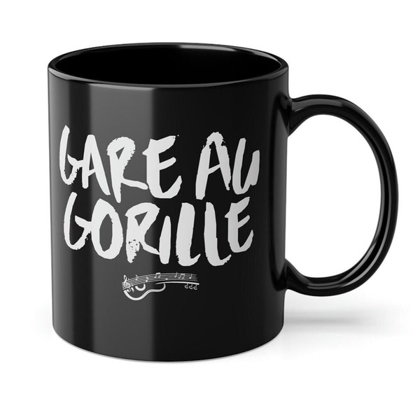 Mug noir en céramique tasse à café chanteur français à texte cadeau hommes femmes, 330 ml