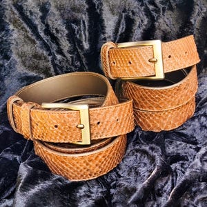 BIG SIZE Echter Schlangenledergürtel, exotisches handgefertigtes Python-Muster, italienischer Luxusdesignergürtel