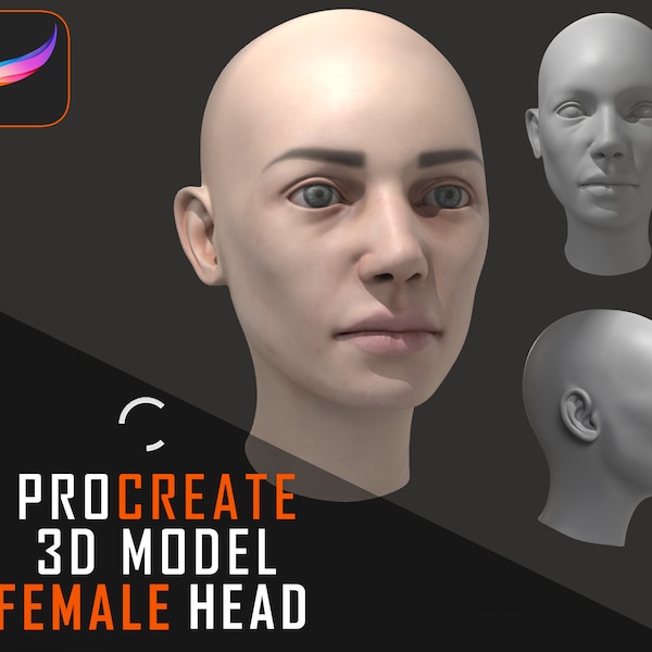 Procreate 3D Model | Female Head /w Textures