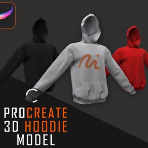 Procreate 3D Hoodie Model: Clothing Mockup (OBJ File)
