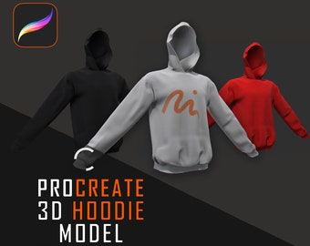 Procreate 3D Hoodie Model: Clothing Mockup (OBJ File)