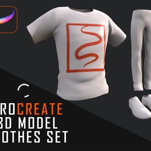 Procreate | 3D Model | Low poly Clothes Set