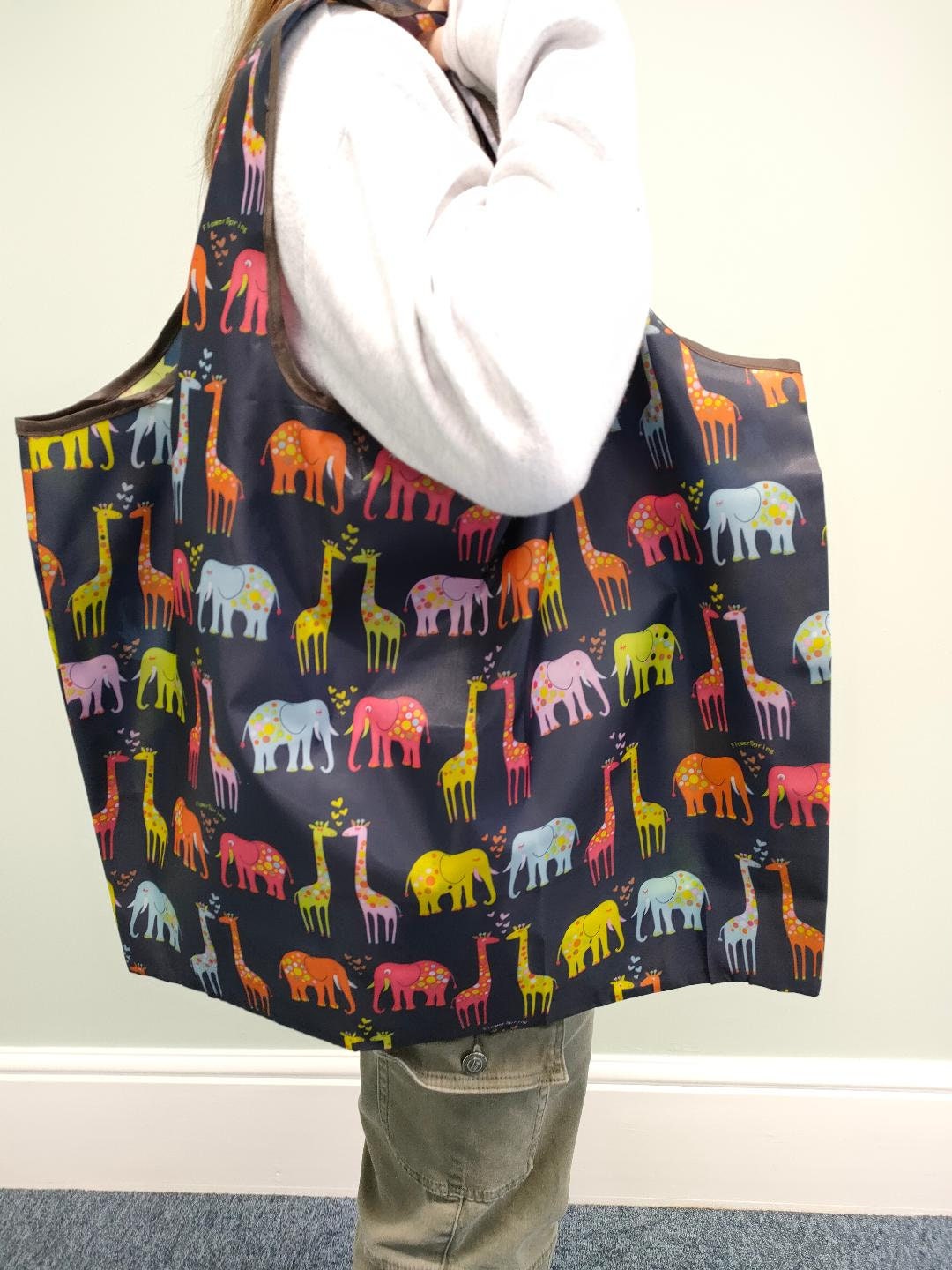 Foldable Ecofriendly Nylon Grocery Bag Reusable Waterproof Etsy