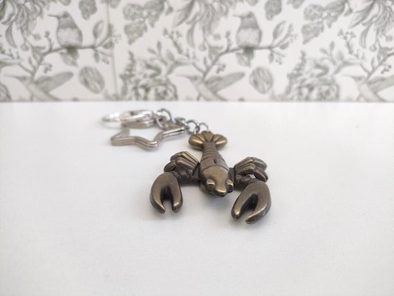 Antique Bronze Lobster Keyring: Ocean Theme Bag Accessory
