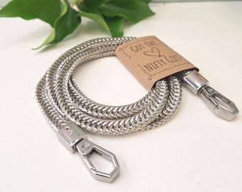 Silver Purse Chain Strap: Metal Crossbody Handbag Replacement with Swivel Clasps
