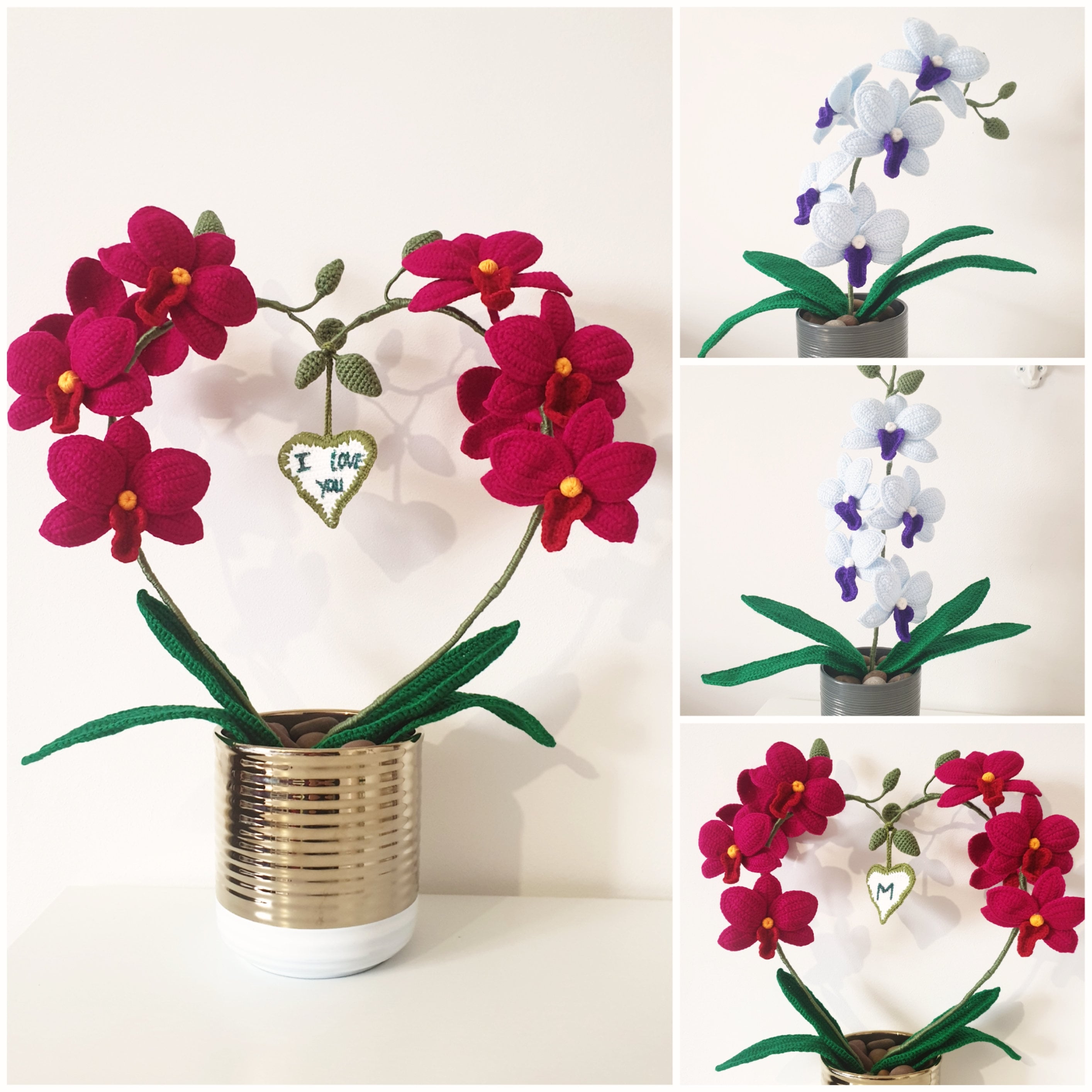 Modello di bouquet di fiori all'uncinetto' Modello di fiori all'uncinetto ' Modello di orchidea all'uncinetto