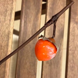 Persimmon Hair Stick, Fruit Hairpins, Orange Classical Hanfu Hair Stick, Cute Women Wedding Hair Jewelry Accessories, Gift Hair Stick