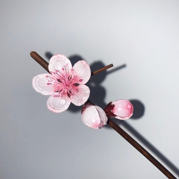 Peach Blossom Hair Stick, Pink Flower Hairpins, Retro Classical Hanfu Hair Stick, Bridal Wedding Hair Jewelry, Long Hair Accessories, Gift