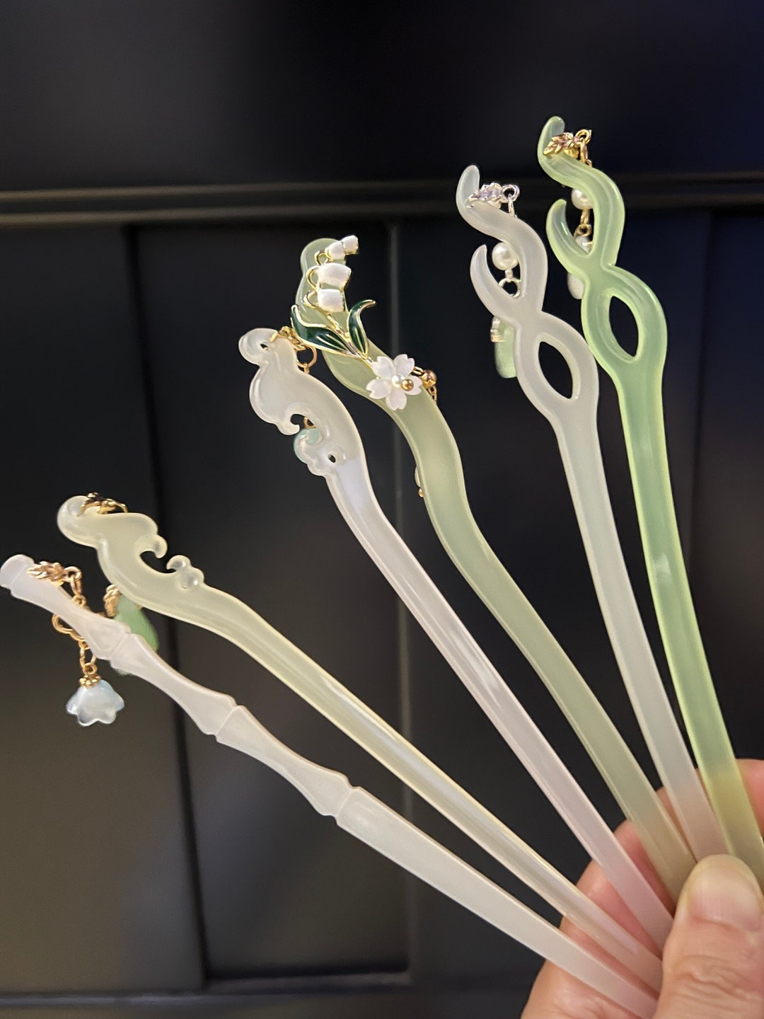 Japan Jade Hair Stick, Tassel Hair Pins, Chinese Hair Fork, Hanfu Hair