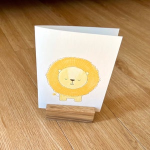 Karte Löwe A6 Geburtskarte Tier Taufkarte Junge Mädchen Geburtstagskarte Kinder Einladung Set Personalisierbare Karte Geburtstagsgeschenk