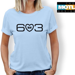 New Hampshire&#39;s original area code &quot;603&quot;, Unisex Jersey Short Sleeve Tee. Wear your state pride and show off your states unique area code.